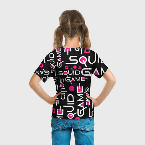 Детская футболка SQUID GAME ЛОГО PINK / 3D-принт – фото 6