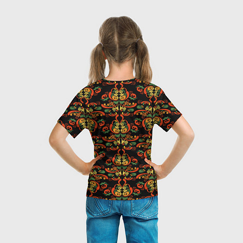 Детская футболка Хохломские узоры II black / 3D-принт – фото 6