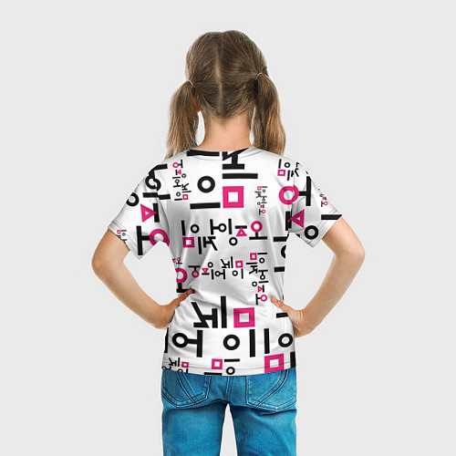Детская футболка LOGO PATTERN SQUID GAME / 3D-принт – фото 6