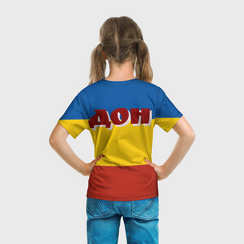 Детская футболка Донской Казак на фоне Флага / 3D-принт – фото 6