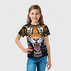 Футболка детская Амурский тигр в ночи, цвет: 3D-принт — фото 2