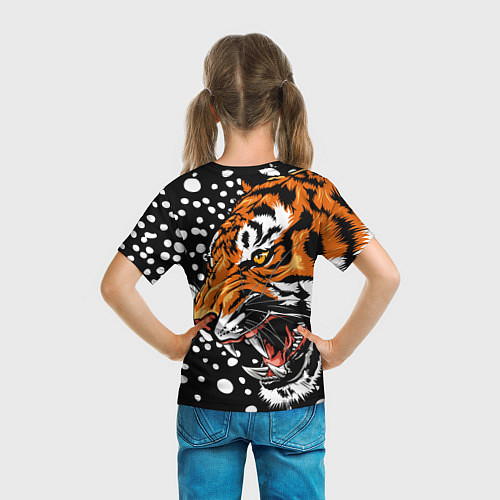 Детская футболка Амурский тигр и снегопад / 3D-принт – фото 6