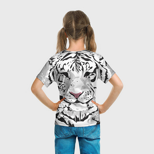 Детская футболка Белый снежный тигр / 3D-принт – фото 6