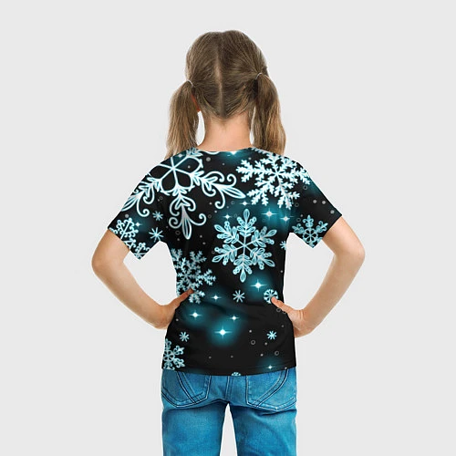Детская футболка Космические снежинки / 3D-принт – фото 6