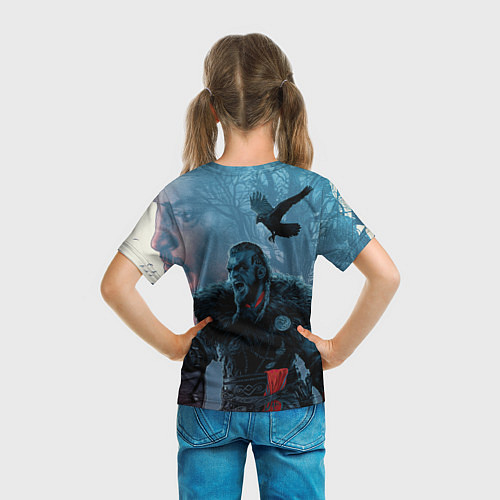 Детская футболка ASSASSINS CREED VALHALLA ЭЙВОР И ВОРОН / 3D-принт – фото 6