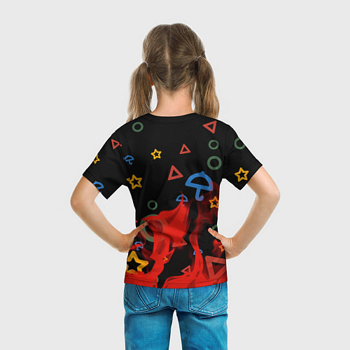 Детская футболка Игра в кальмара пламя / 3D-принт – фото 6