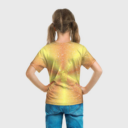 Детская футболка Коктейль на фоне АПВ 10 2 6 14 / 3D-принт – фото 6