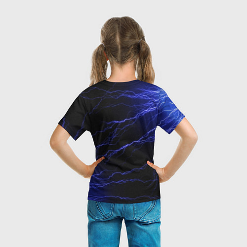 Детская футболка METALLICA BLUE FLASH МЕТАЛЛИКА СИНИЕ МОЛНИИ / 3D-принт – фото 6