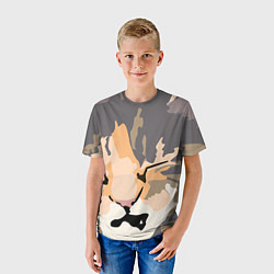 Футболка детская Камуфляжный кот, цвет: 3D-принт — фото 2