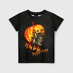 Футболка детская Helloween череп тыква scull pumkin, цвет: 3D-принт