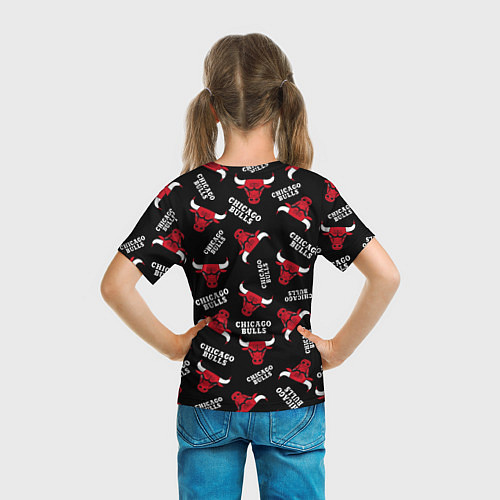 Детская футболка CHICAGO BULLS БЫКИ УЗОР / 3D-принт – фото 6
