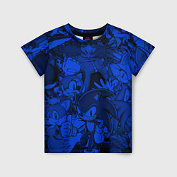 Футболка детская SONIC BLUE PATTERN СИНИЙ ЁЖ, цвет: 3D-принт