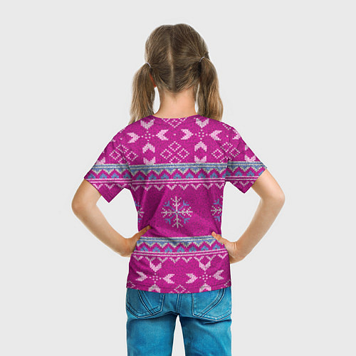Детская футболка Свитер со снежинками / 3D-принт – фото 6