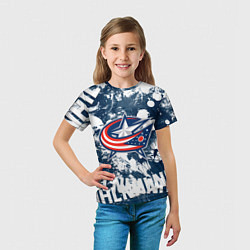 Футболка детская Коламбус Блю Джекетс, Columbus Blue Jackets, цвет: 3D-принт — фото 2