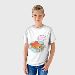 Футболка детская С днем рождения Медвежонок 13, цвет: 3D-принт — фото 2