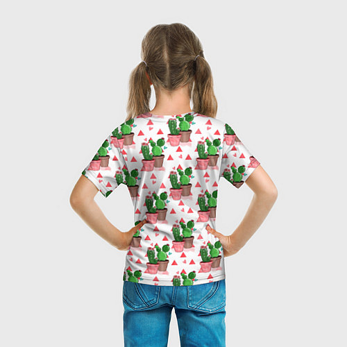 Детская футболка Кактусы в горшках / 3D-принт – фото 6
