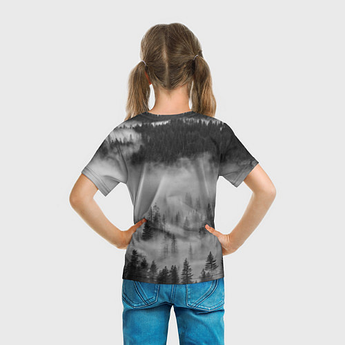 Детская футболка ТУМАННЫЙ ЛЕС FOREST / 3D-принт – фото 6