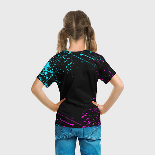 Детская футболка FRIDAY NIGHT FUNKIN NEON COLORS НЕОНОВЫЕ БРЫЗГИ / 3D-принт – фото 6