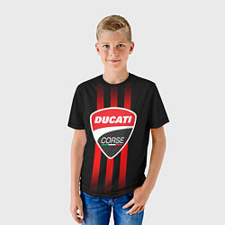Футболка детская DUCATI CARBON LOGO ITALY CONCERN, цвет: 3D-принт — фото 2