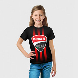 Футболка детская DUCATI CARBON LOGO ITALY CONCERN, цвет: 3D-принт — фото 2