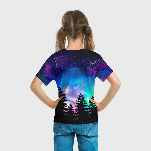 Детская футболка Космический лес, елки и звезды / 3D-принт – фото 6