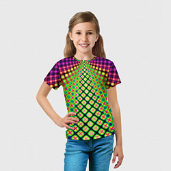 Футболка детская Неоновая геометрия абстракция, цвет: 3D-принт — фото 2