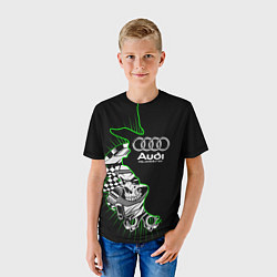 Футболка детская Audi quattro череп, цвет: 3D-принт — фото 2