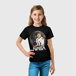 Футболка детская Доги Космонавт Мем Наса Doge, цвет: 3D-принт — фото 2