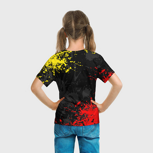 Детская футболка MANCHESTER UNITED, БРЫЗГИ КРАСОК / 3D-принт – фото 6