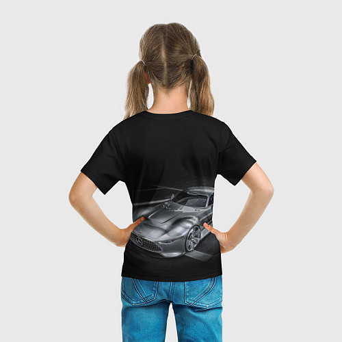 Детская футболка Mercedes-Benz motorsport black / 3D-принт – фото 6
