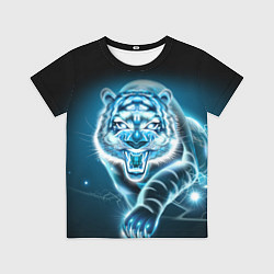 Футболка детская НЕНОНОВЫЙ ТИГР 2022 NEON TIGER NEW YEAR, цвет: 3D-принт