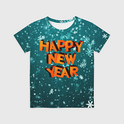 Футболка детская HAPPY NEW YEAR 2022 С НОВЫМ ГОДОМ, цвет: 3D-принт