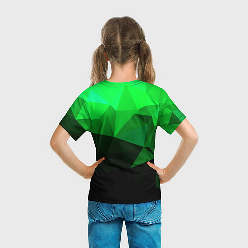 Детская футболка Изумрудный Зеленый Геометрия / 3D-принт – фото 6