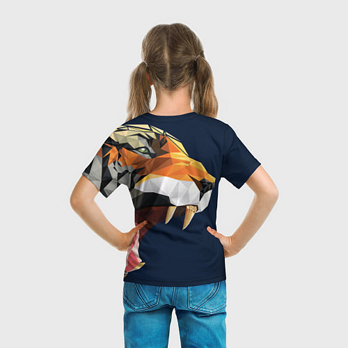 Детская футболка Пасть тигра в мозаике / 3D-принт – фото 6