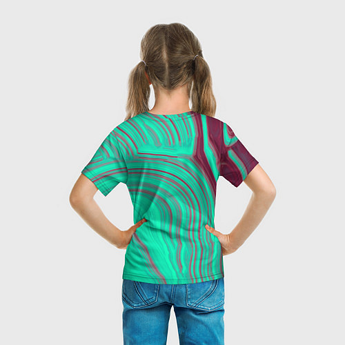 Детская футболка Зеленый прилив / 3D-принт – фото 6