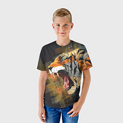Футболка детская Тигр в гневе, цвет: 3D-принт — фото 2
