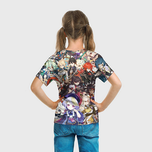 Детская футболка ПЕРСОНАЖИ GENSHIN IMPACT ЦВЕТНОЙ / 3D-принт – фото 6