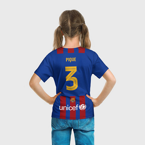 Детская футболка Barcelona Pique 3 / 3D-принт – фото 6