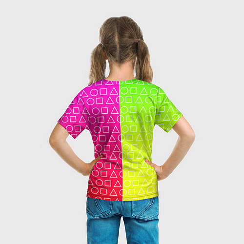 Детская футболка Игра в кальмара розовыйжелтый / 3D-принт – фото 6