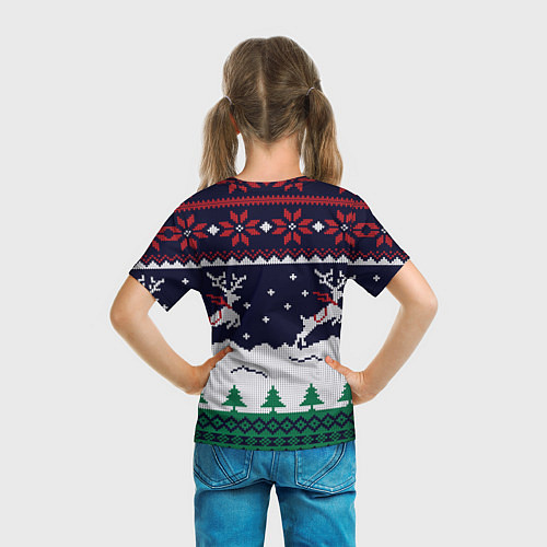 Детская футболка СВИТЕР С ОЛЕНЯМИ DEER SWEATER / 3D-принт – фото 6