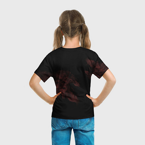 Детская футболка Череп Красно-черный / 3D-принт – фото 6