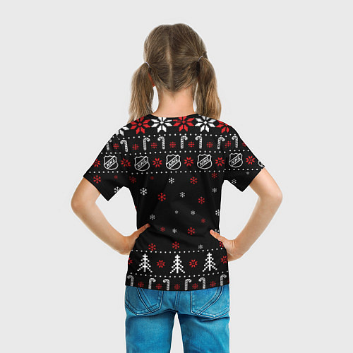 Детская футболка Каролина Харрикейнз Новогодний / 3D-принт – фото 6
