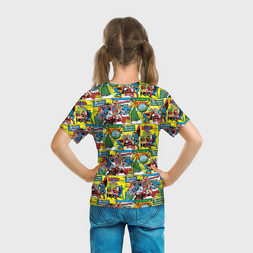 Детская футболка Новогодние обложки DC / 3D-принт – фото 6