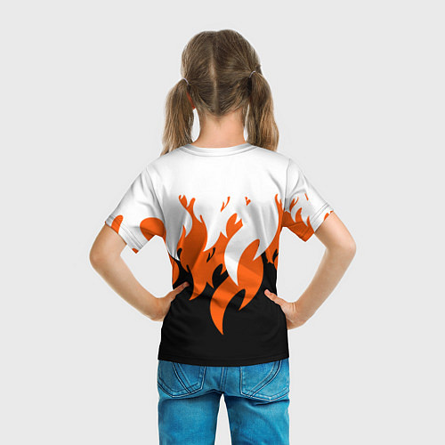 Детская футболка Оранжевый Огонь / 3D-принт – фото 6