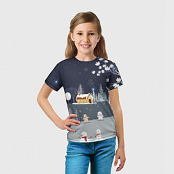 Футболка детская Снеговики и Мишки 2022, цвет: 3D-принт — фото 2