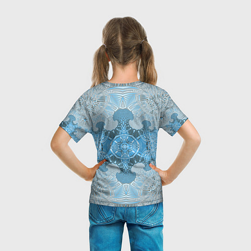 Детская футболка Коллекция Фрактальная мозаика Голубой 292-6-n / 3D-принт – фото 6