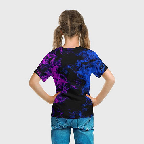 Детская футболка Носорог Неоновый / 3D-принт – фото 6