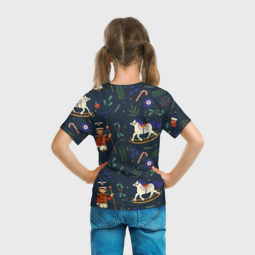 Детская футболка Щелкунчик паттерн с лошадкой / 3D-принт – фото 6