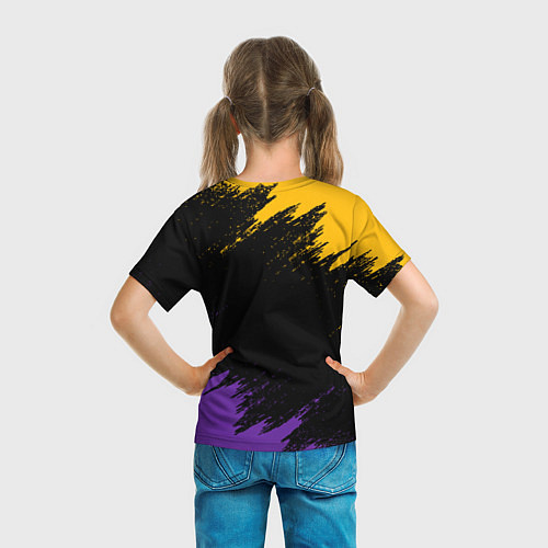 Детская футболка LAKERS БРЫЗГИ КРАСОК / 3D-принт – фото 6