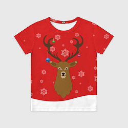 Футболка детская Новогодний олень New Years Deer, цвет: 3D-принт